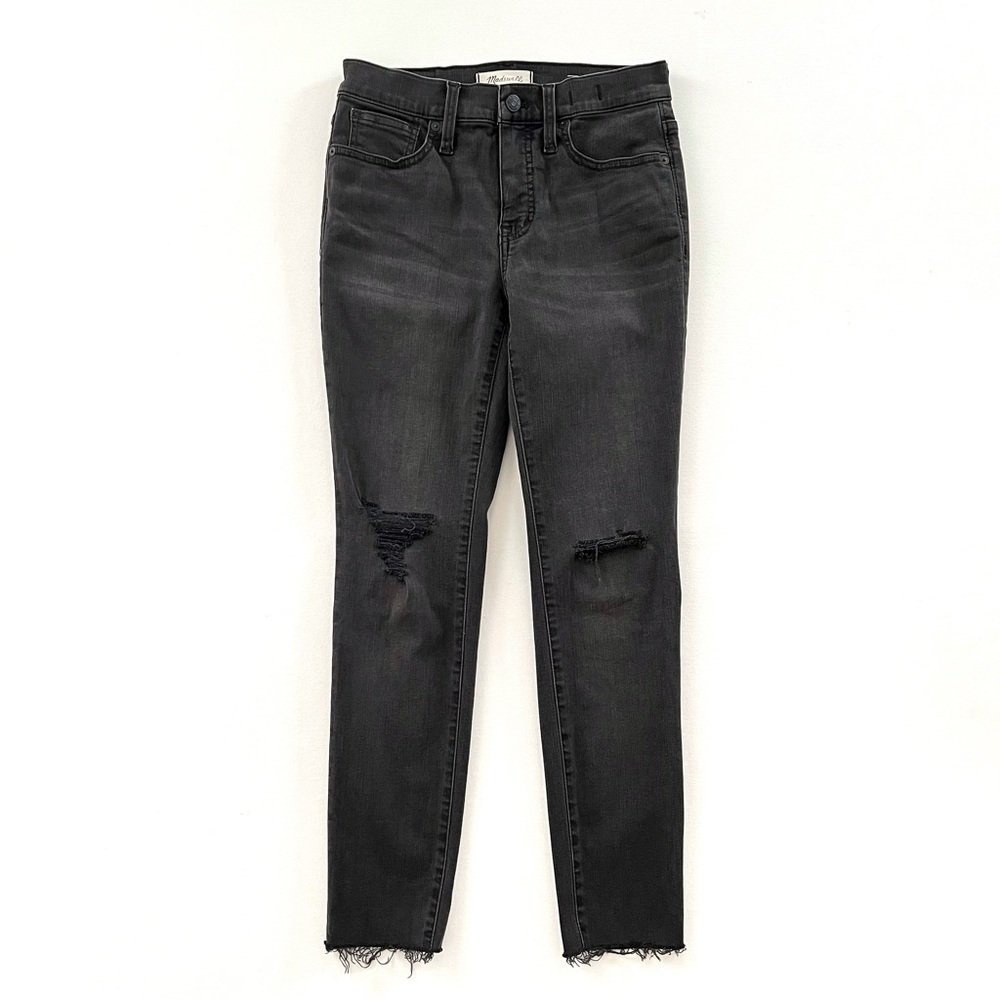 Madewell 9'' Mid-Rise Skinny Jeans in Black Sea Size 26P